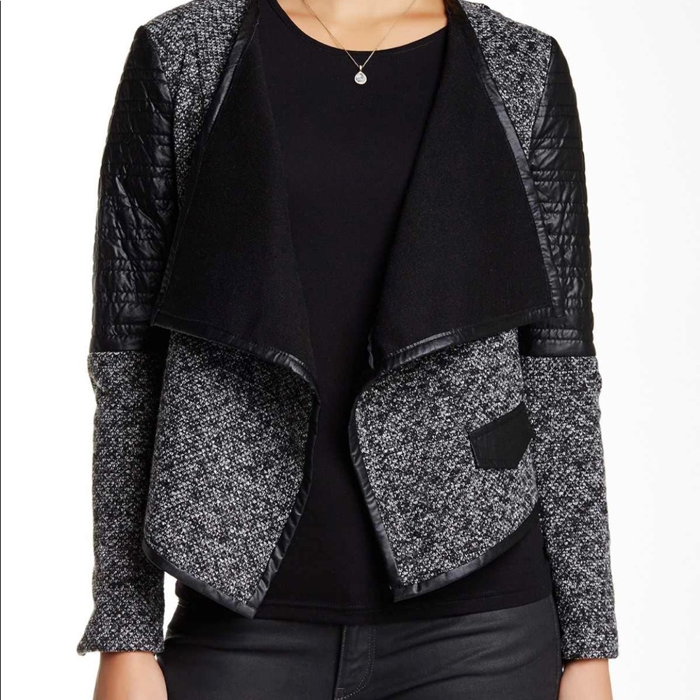 Pleather and cotton jacket